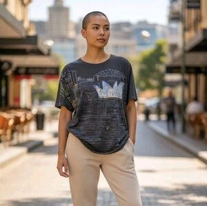 Ken Done Sydney Opera House Graphic T-shirt Hipster Travel Music Art Australia